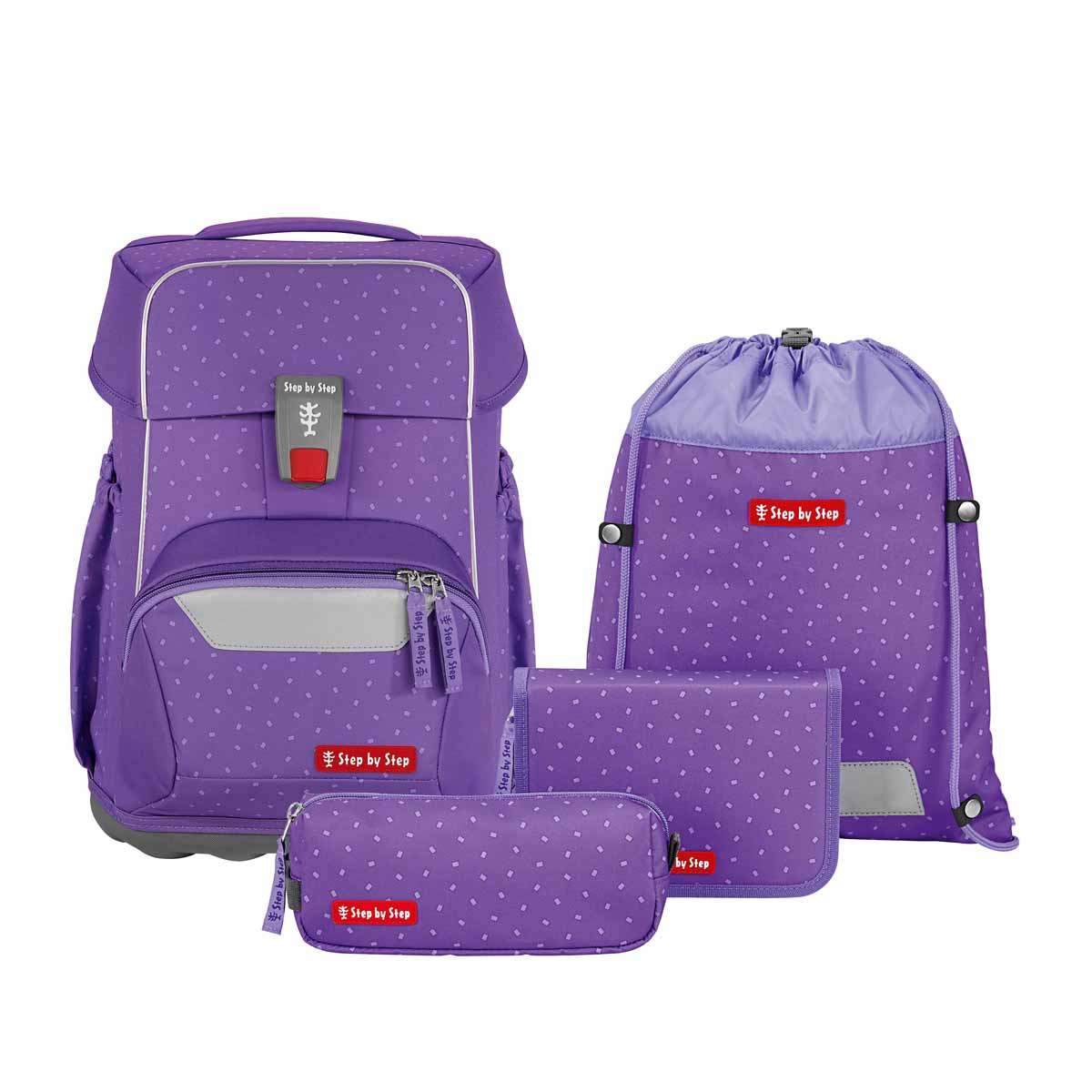 Schulranzen-Set BASIS Purple Konfetti 4-teilig