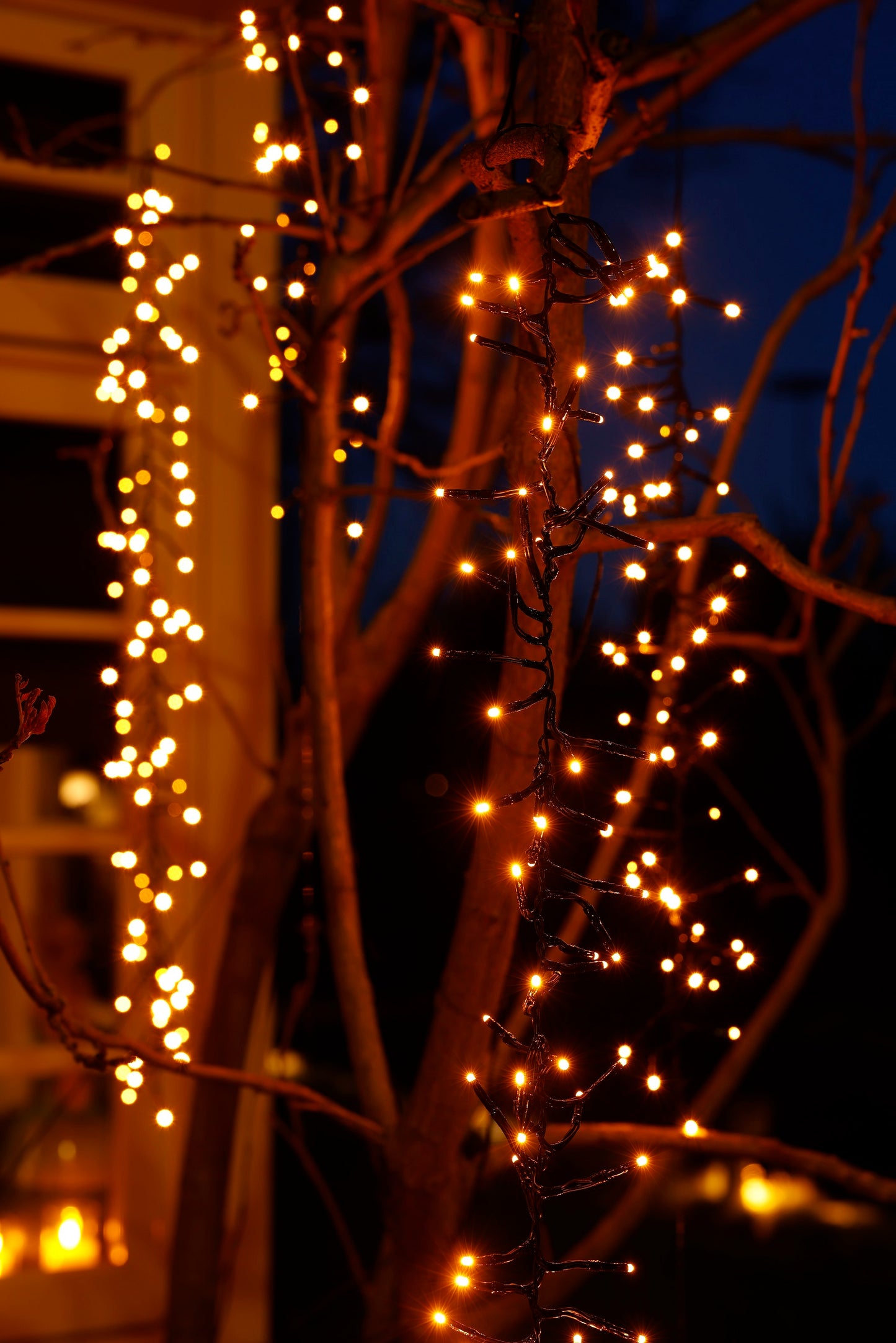 Kaskaden Baumbeleuchtung, Cluster 480 LED 6 Lichtstränge warm weiß