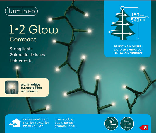 Lichterkette 1-2 Glow Compact 540 LED 1,8 m warm weiß, grünes Kabel