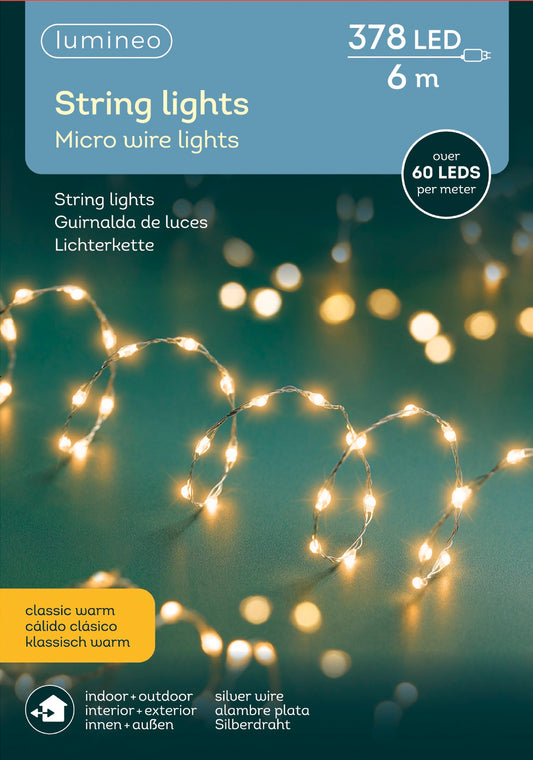 Lichterkette String Lights 378 LED 6 m klassisch warm, Silberdraht