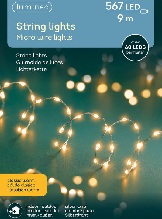 Lichterkette String Lights 567 LED 9 m klassisch warm, Silberdraht