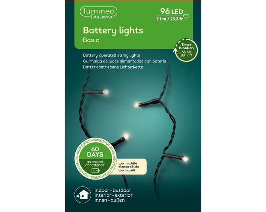 Lichterkette Battery Lights 96 LED 7,1 m warm weiß, Batteriebetrieben