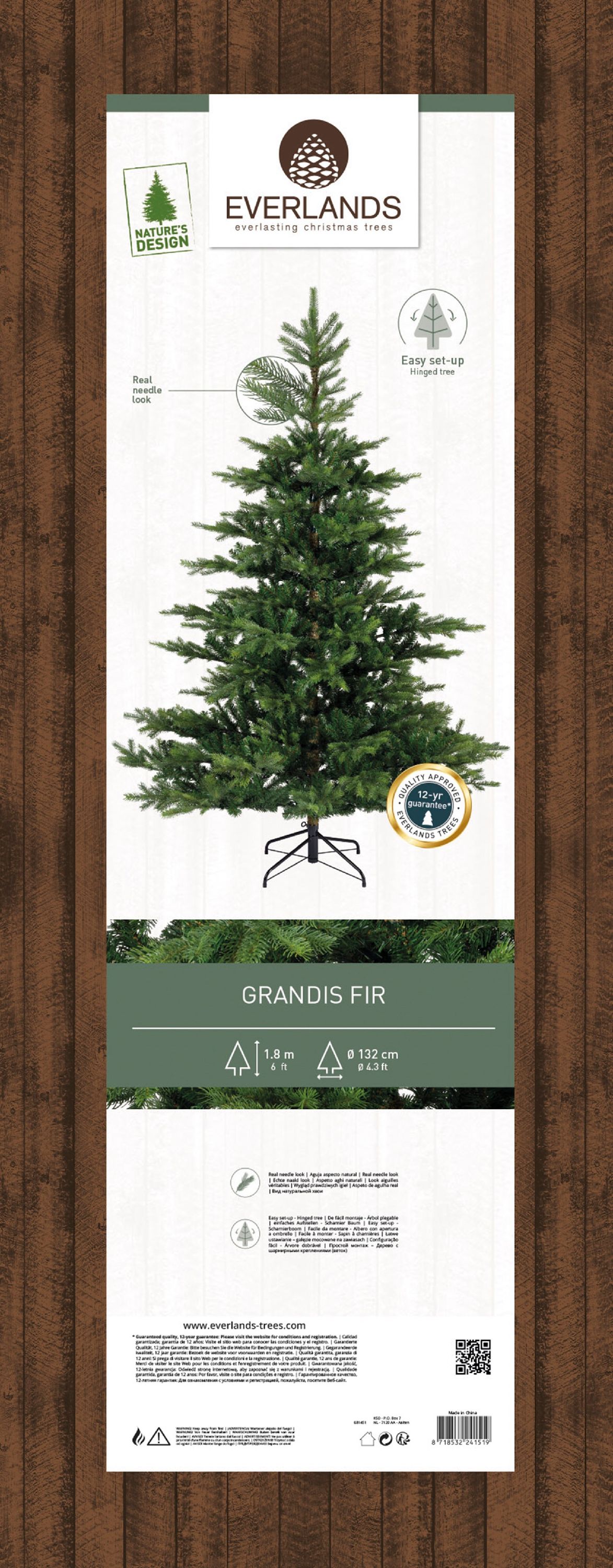 Künstlicher Weihnachtsbaum Grandis Fir grün 180 cm