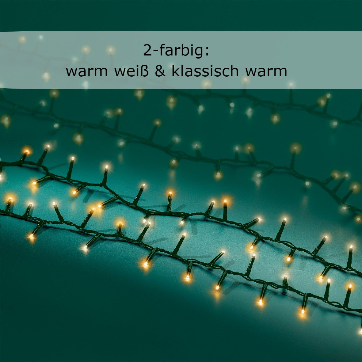 Lichterkette Compact 1000 LED 22,5 m, 2-farbig: warm weiß/klassisch warm