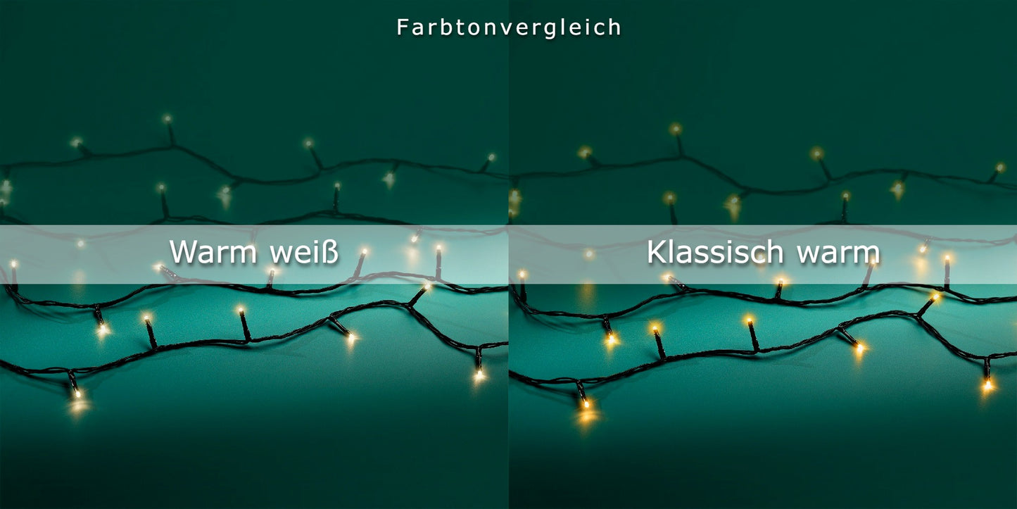 Lichterkette Basic 240 LED 18 m warm weiß, transparentes Kabel