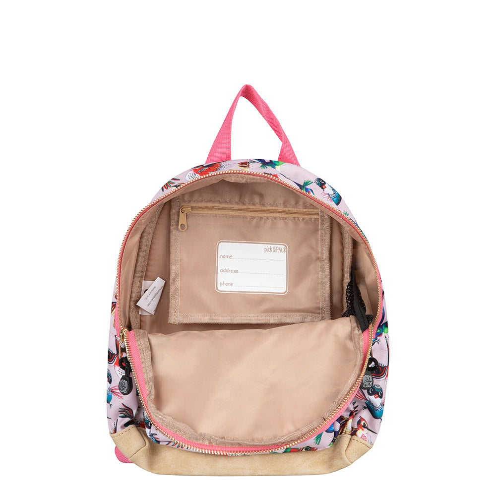 Kinderrucksack S Birds Soft Pink