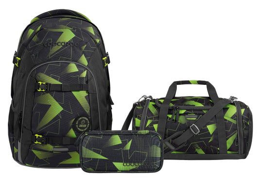 Schulrucksack-Set JOKER Lime Flash 3-teilig