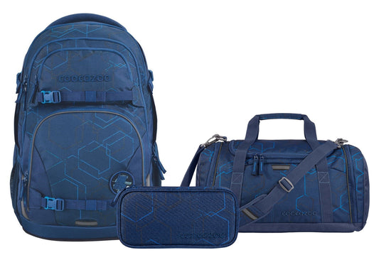 Schulrucksack-Set PORTER Blue Motion 3-teilig