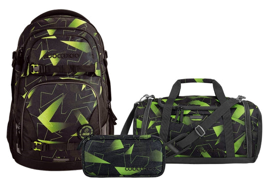 Schulrucksack-Set PORTER Lime Flash 3-teilig