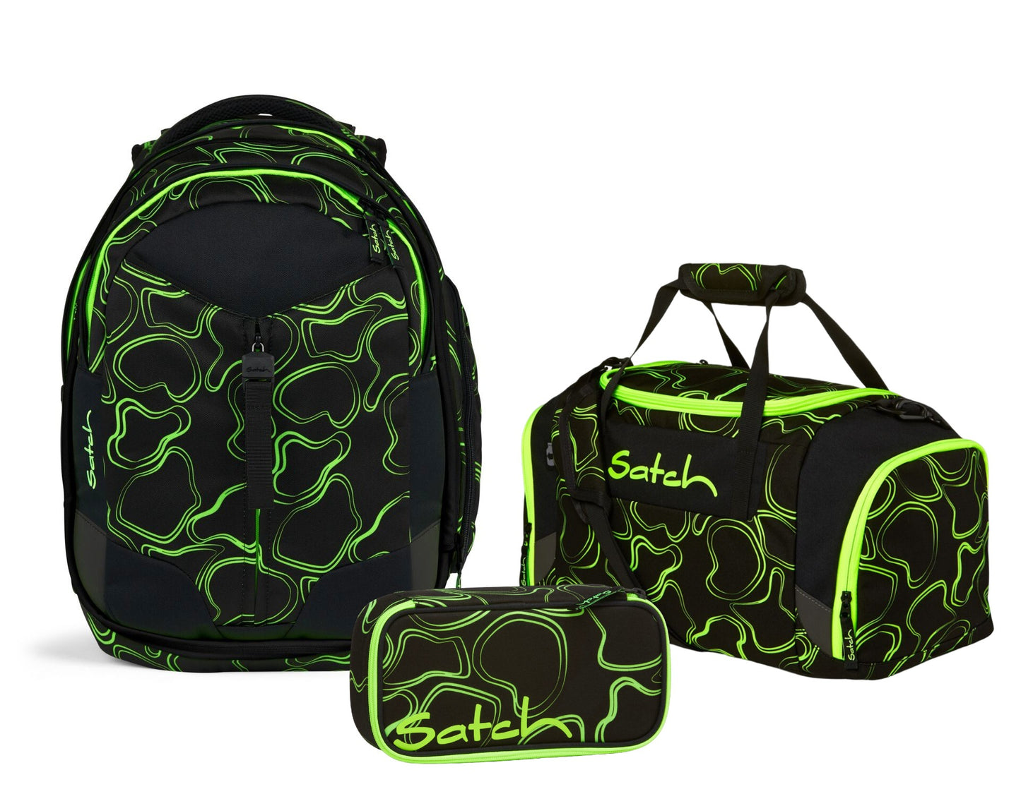 Schulrucksack-Set MATCH Green Supreme 3-teilig