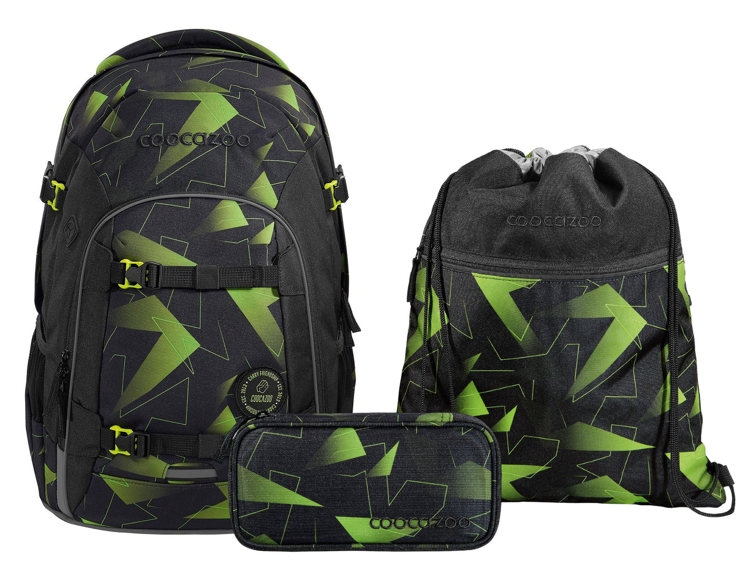 Schulrucksack-Set JOKER Lime Flash 3-teilig