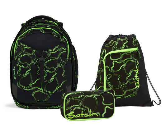 Schulrucksack-Set MATCH Green Supreme 3-teilig