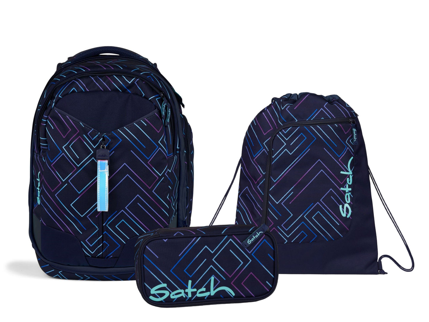 Schulrucksack-Set MATCH Purple Laser 3-teilig, Kollektion 2024