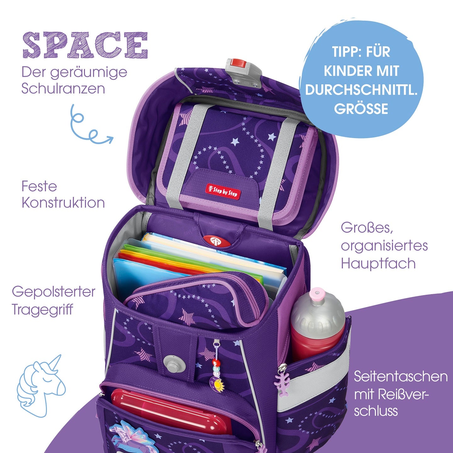 Schulranzen-Set SPACE REFLECT Star Shuttle Elio 5-teilig